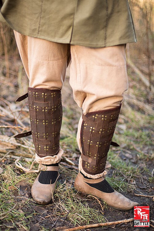 Larp Fighter RFB Fighter Greaves Brown Small – LARP Gear