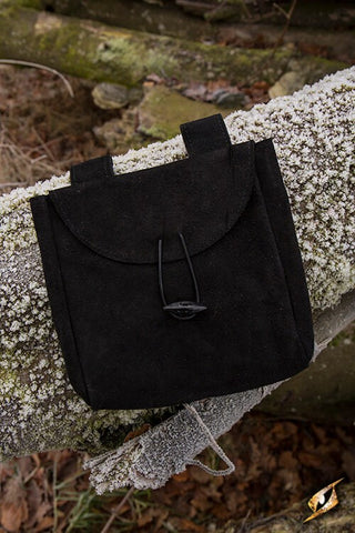 Leather Bag Thin Black Large