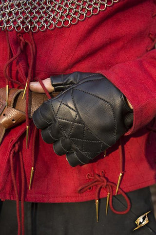 Celtic Gloves Leather Black Medium