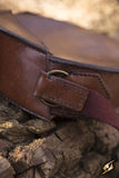 Round Leather Bag Brown