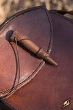 Round Leather Bag Brown