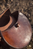 Round Leather Bag Brown
