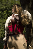 Female Leather Armour Brown-Red Small