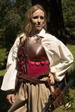 Female Leather Armour Brown-Red Small