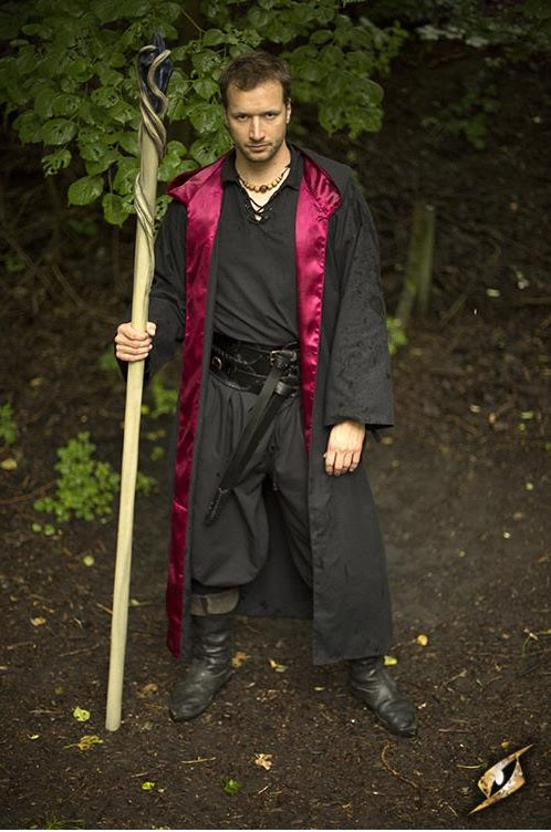 A Magic Robe Magician Robe Epic Black Maroon Medium – LARP Gear